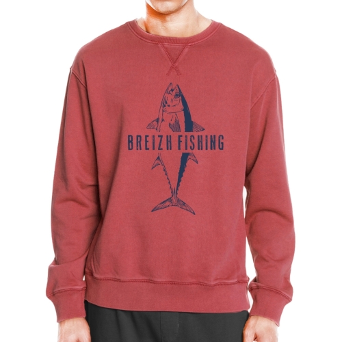 SWEAT COL ROND BRIQUE